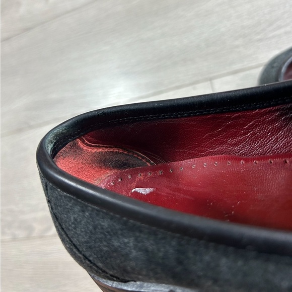 Salvatore Ferragamo Sport Horsebit logo Gray Fabric Loafers Preppy - Picture 11 of 16